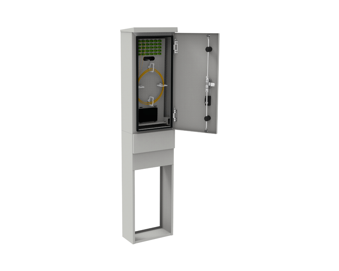 Optical outdoor cabinets - with tippable insert: SZS-BSZ-290/1300/170-24-SCS-0K3-S-R7035